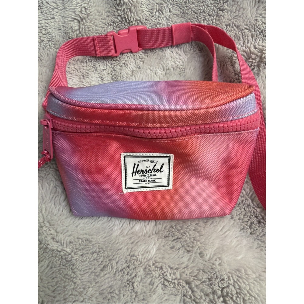 Herschel Logo Kids Hot Pink Tye Dye Fanny Pack Adjustable Strap Waist Bag